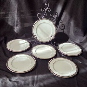 Noritake Set/6 Chatelaine Platinum Salad Plate (Pattern 4801)
